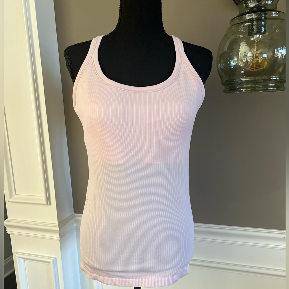 Lululemon Ebb to street tank racerback ribbed size 10 in pink flush